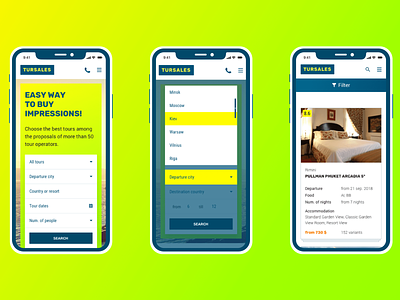 Tursales, responsive web-app design form interface modern responsive sales travel web design webapp yellow