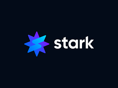 Stark Logo Concept 3d app bolt branding fold galaxy gradient icon identity letter s lightning mobile space spark star startup sun universe unused zigzag