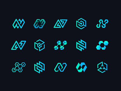 Northflank Draft Vector Sketches 3d app arrow blockchain branding check mark circuit cube deploy gradient hexagon honeycomb icon identity junction letter n lettering logo path wire