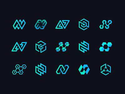 Northflank Draft Vector Sketches 3d app arrow blockchain branding check mark circuit cube deploy gradient hexagon honeycomb icon identity junction letter n lettering logo path wire