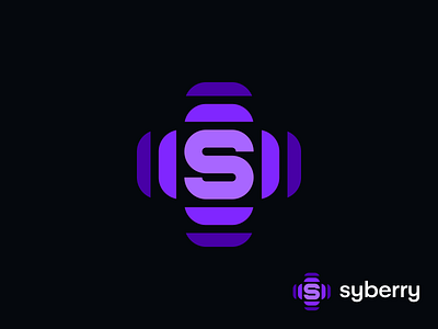 Syberry Logo app berry branding cross cyber glitch icon identity letter s mobile plus ripple spectrum star startup sun unused waves