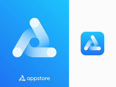 Appstore Icon Redesign Concept app apple appstore branding dots galaxy gradient icon identity ios junction letter a logo mobile rebranding toggle triangle turbine