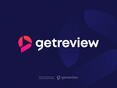 Getreview Logo arrow branding button logo chat bubble hub identity junction letter g lettering logo mark marketing pin play logo review sign typography video logo widget