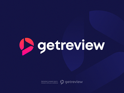 Getreview Logo arrow branding button logo chat bubble hub identity junction letter g lettering logo mark marketing pin play logo review sign typography video logo widget