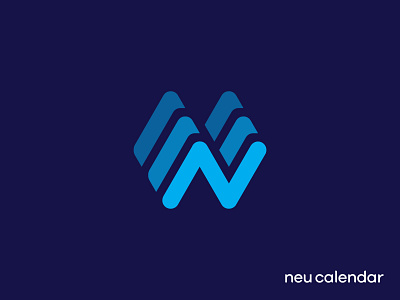 Neu Calendar Logo branding calendar letter n logo waves