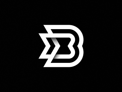 BB Logo Concept 3d logo arrow bass branding dj glitch gradient hourglass identity letter b lettering lettermark link logo music path ripples signal waves wings