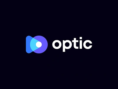 Optic Logo Concept ar augmented reality branding camera for sale identity lense light logo play icon player logo projector rays unused video logo