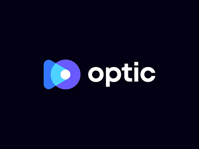 Optic Logo Concept ar augmented reality branding camera for sale identity lense light logo play icon player logo projector rays unused video logo