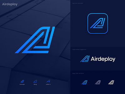 Airdeploy Approved Logo air aircraft blockchain branding code crypto deploy devops feature galaxy hub identity junction letter a logo platform software spiral takeoff wing