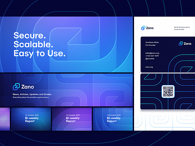 Zano Social and Stationery Branding abstract background blockchain branding coin crypto currency decentralized defi fintech graphics identity illustration logo nft pattern seamless splash screen token wallet