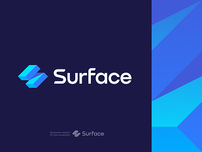 Surface Logo Design Concept 3d blockchain branding crypto crystal cube defi for sale identity logo nft pattern unused