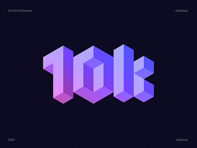 10k Followers 10k 3d blocks branding crypto crystal diamond dribbble followers gradient identity letter lettering logo monogram nft polygon typography