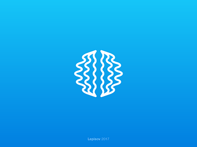 Neurominer Sound App Symbol brain design flatdesign logo logodesign mind minimal neurons sound soundwaves training waves