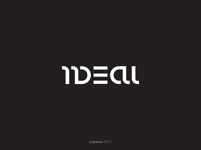 Ideal 180degrees ambigram burger ideal lettering logo menu type