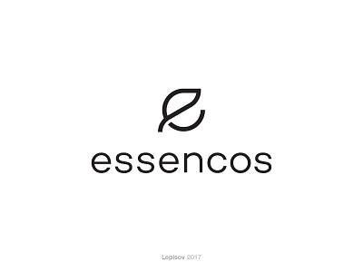 Essencos Logo branding cosmetics e flat leaf letter lettering logo mark monogram natural