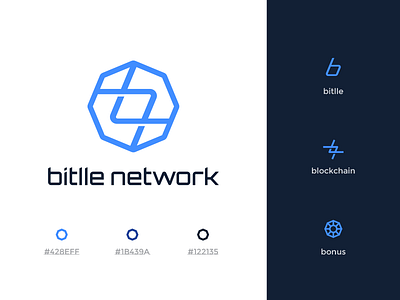 Bitlle Network Logo blockchain branding branding identity crypto ethereum fintech lettering logo monogram network symbol typography