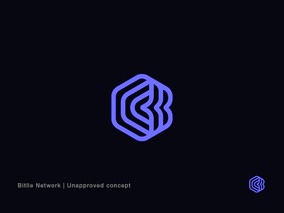 Bitlle Network | Unapproved Concept - 3 blockchain branding concept cryptocurrency icon identity lines logo mark network sign waves