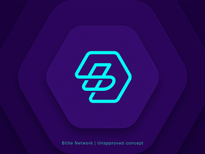 Bitlle Network | Unapproved Concept - 4 blockchain branding concept cryptocurrency geometry hexagon icon identity lines logo mark network sign waves