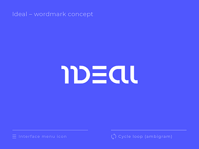 Ideal wordmark concept 360 degree ambigram branding hamburger icon identity lettering logo logotype menu type ui