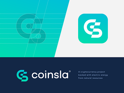 Coinsla branding concept app icon blockchain coin crypto cryptocurrency electrical electricity energy finance fintech glitch investment lines logo money monogram power technology tesla unused logo