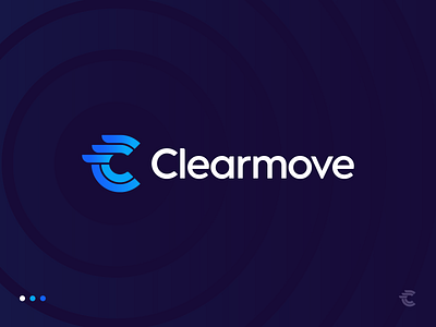 Clearmove Final Logo b2b branding identity business circle custom typography diagram dynamic gradient hr human letter c logo mark negative space piechart relocation sign stripes user wing