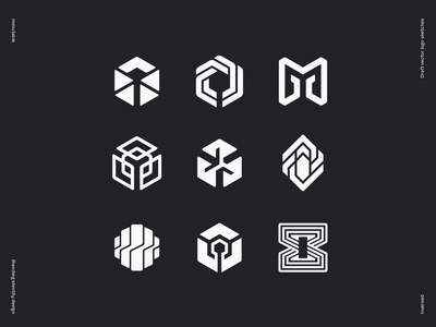 Immutable logo draft vector sketches