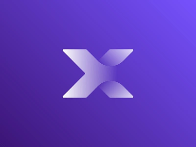 X Letter + Arrow Unused Logo Concept 3d app arrow branding crossroad curl exhibition for sale gradient hug identity junction letter x logo orbit page smooth transition unused wave