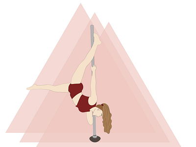 Pole dancing girl adobeillustrator dancing design girl hobby illustration person poledance sport vector young