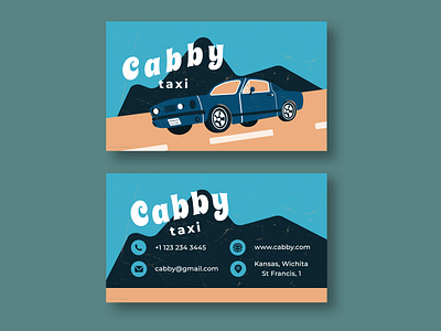 Business card for a taxi service in retro style