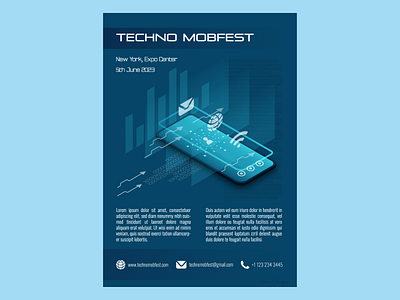 Graphic design of a flyer for the festival of new technologies