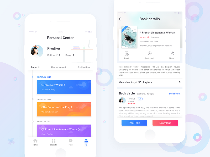 Reading interface by allure for New Beee on Dribbble