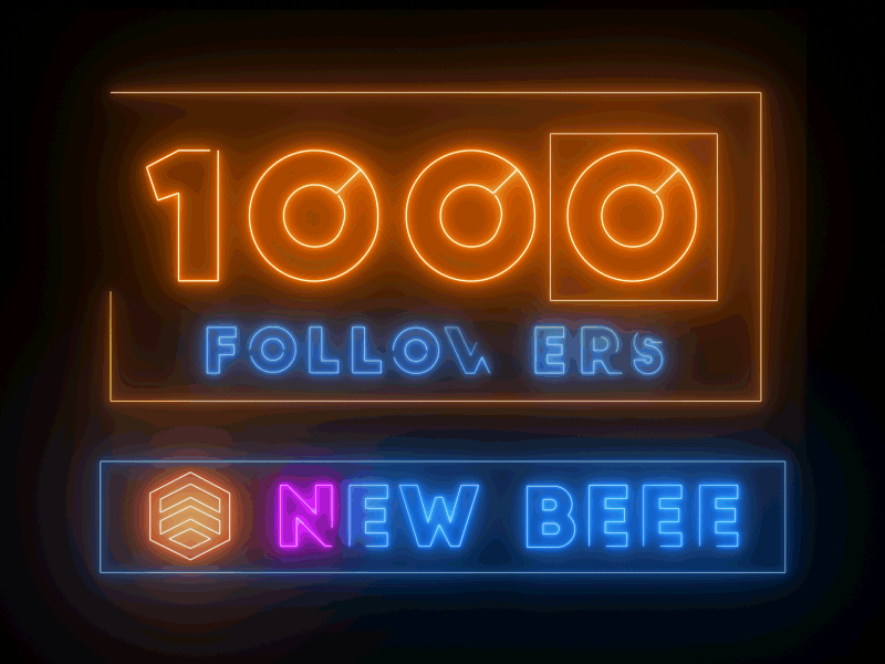 1000followers ae animation dribbble dynamic effects fans lighting effects