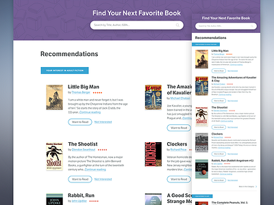 Recommendations by Genre clean concept directory layout listing listing page mobile recommendations responsive search