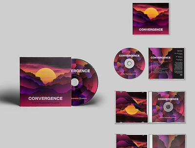 Album Cover Design | Zentih Saxophone Quartet - Convergence album cover cd cover cover art design graphic design illustration retro vintage vinyl