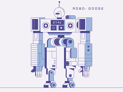 robo-goose drawing duck flat flat illustration goose illustration robot transformer vector