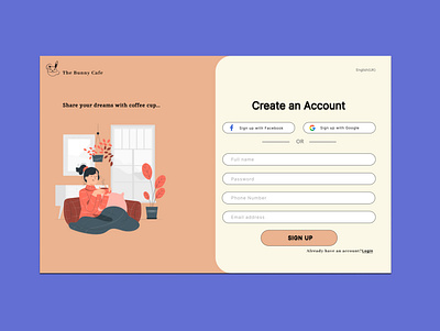 Daily UI #001 Sign up Page dailyui001 ui