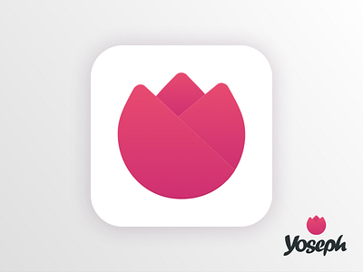 Yoseph App Icon app branding design donations icon app logo rose rose logo