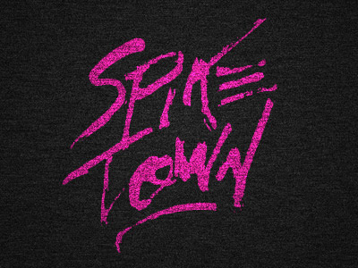 Spiketown Volleyball T-Shirt Design graphic hand handwriting lettering purple spike spiketown t shirt tee town volleyball