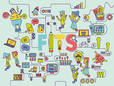 FITS characters colorful computers fun ong participation people technology vector