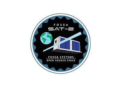 Fossa SAT2 abuja design fossa iot logo lora madrid minimal mission patch pocketqube space spain vector