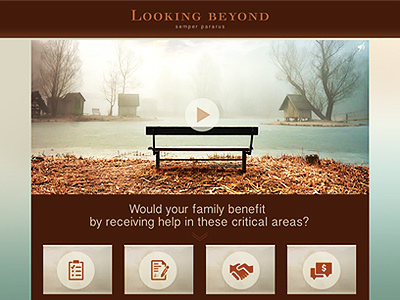 Concept of website design for organization of funeral landing page web design