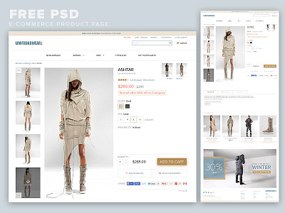 E-Commerce Product Page FREE PSD e commerce free freebies product page