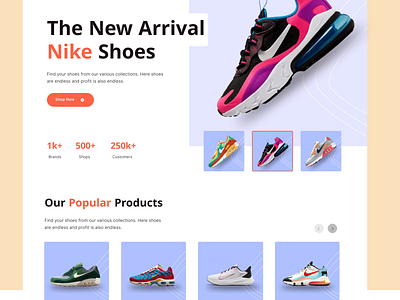 Shoe Shop Landing page branding graphic design ui