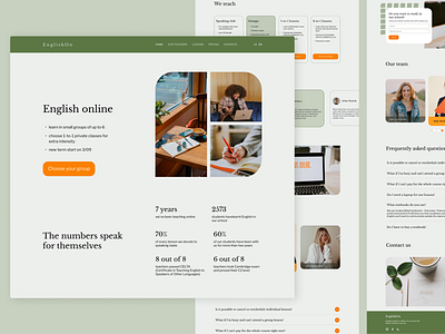 Online English school design education english onlineschool ui ux