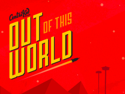 Out Of This World - Logo illustration logo red space