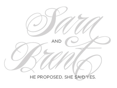 Sara And Brent gray script typography wedding