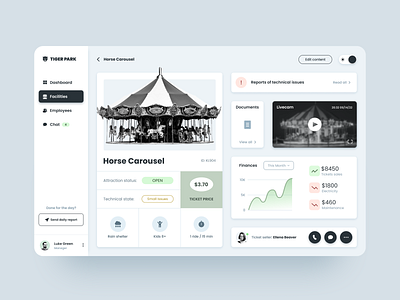 Horse Carousel - Amusement park manager amusement park amusement park manager app attraction b2b concept app design fun park hana simkova horse carousel management app manager ride saas tablet app ui ui design user interface ux ux design