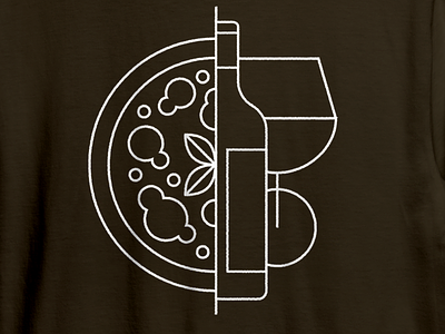 Pizza&Vino T-shirt illustration