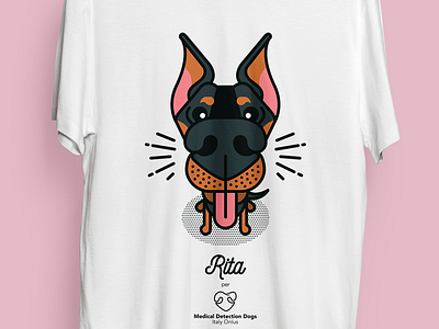 T-shirt MDDI - Rita illustration t shirt dog