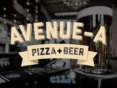 Avenue–A Pizza & Beer banner beer digitalsignage liberator logo pizza retro vintage